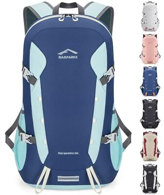 #ad Hiking BackpackLarge 35L Travel Backpacks for Men WomenWater Navy blue（35l） $25.30