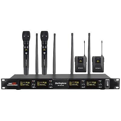 #ad Berlingtone BR 402UM Professional 4 Channel UHF Wireless Microphone Systems $179.00