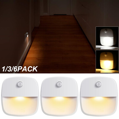 #ad LED Smart Motion Sensor Night Light Kids Room Kitchen Energy Save Light US Plug $32.89