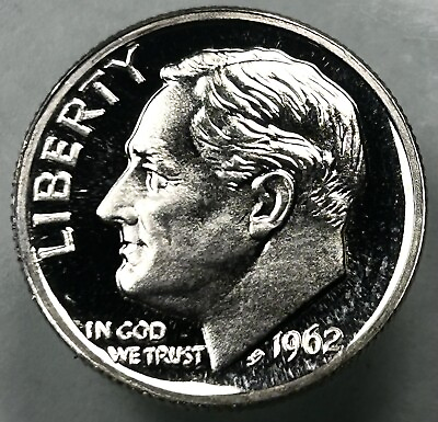 #ad 1962 Proof Roosevelt Silver Dime 10c Silver US Coin $3.95