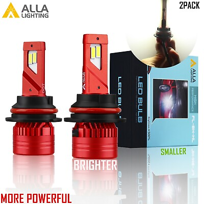 #ad Alla Lighting Newest Release Brightest LED 6000K White HB5 9007 Headlight Bulb $79.96