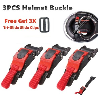 #ad 3Set Motorcycle Bike Helmet Chin Strap Safety Buckle Clip Quick Release Buckle $8.49