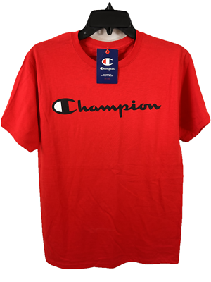 #ad Champion T shirt size S fit NEW short sleeve mens red spell out logo $12.99