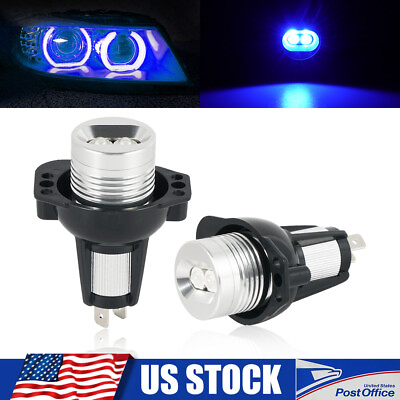 #ad Canbus LED Angel Eye Halo Marker Light Bulb Blue Fit For BMW E90 E91 Error Free $16.99