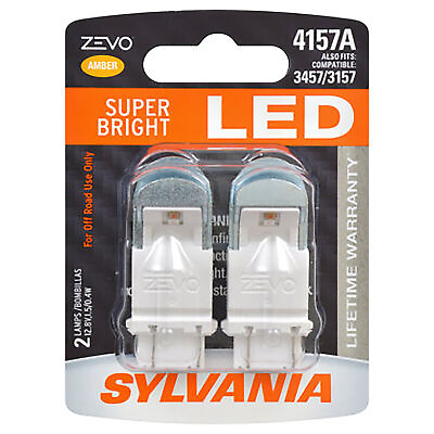 #ad SYLVANIA 4157 ZEVO LED Amber Bulb Bright LED Bulb Contains 2 Bulbs $19.75