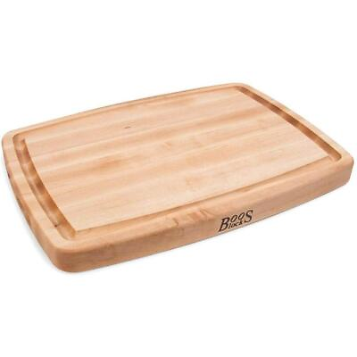 #ad JOHN BOOS Cutting Board 20quot; x 14quot; Oval Wood Edge Grain Reversible in Maple Brown $97.90