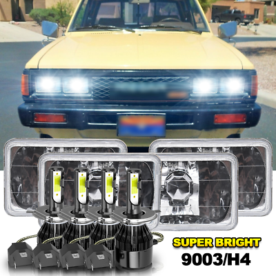 #ad For Nissan 720 1983 1986 4pcs 4x6 inch DOT SAE LED Headlights DRL Hi Lo Beam $139.99