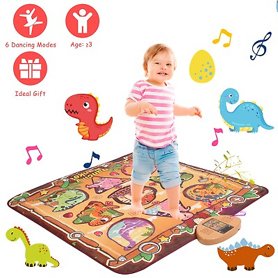 #ad Kids Dinosaur Dance Rhythm Stepping Mat Adjustable Volume Play Mat 7 Game Modes $31.99