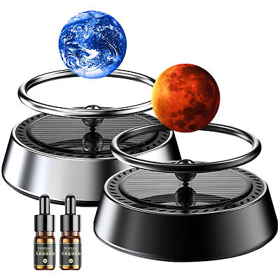 #ad Solar Car Aromatherapy Vehicle Air Freshener Rotating Interstellar Ball for Car $18.11