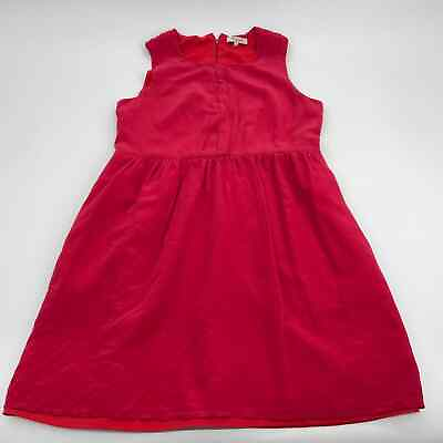 #ad MADEWELL Women#x27;s Sz 8 Red Silk Sleeveless with Pockets Summer Dress $27.95