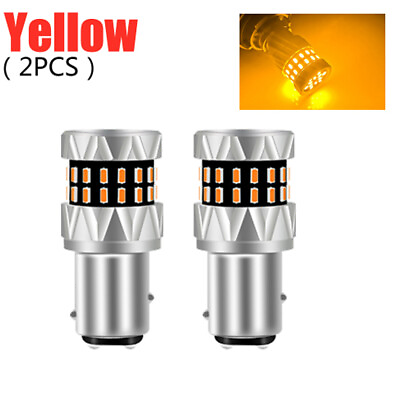 #ad 2Pcs Amber yellow LED Turn Signal Parking Light Bulb Error Free Lights 1157 $7.99