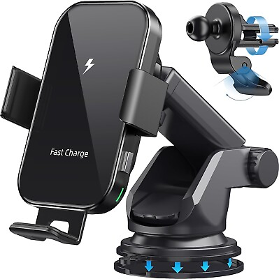 #ad Wireless Car Charger Nalwort 15W Qi Fast Charging Auto Clamping Car Charger $53.00