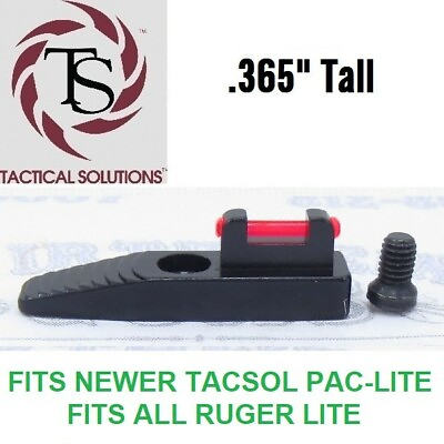 TacSol RED FIBER OPTIC .365quot; Front Sight RUGER Mark 3 4 IV 22 45 LITE Pac Lite $22.99