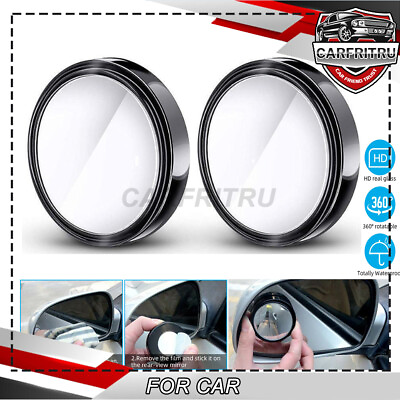 #ad 2Pcs Blind Spot Mirrors Round HD Glass Convex 360° Side Rear View Mirror for Car $3.59