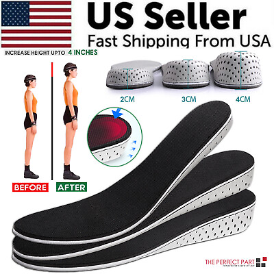 #ad Men Women Invisible Height Increase Insoles Heel Lift Taller Shoe Inserts Pad US $8.89