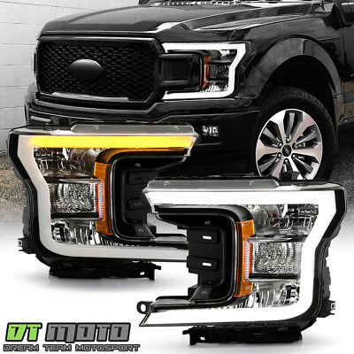 For 2018 2020 Ford F150 Black LED Tube SwitchBack Signal Headlights Headlamps $299.96