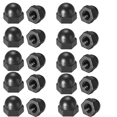 #ad 20PCS Nylon Screw Cap Black Hex Cap Nuts Hexagon Decorative Nut Tool AU $5.54