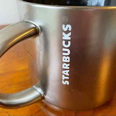 #ad Starbucks Stainless and Black Ceramic Mug $6.99