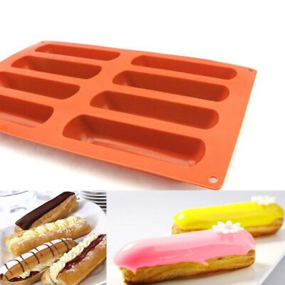 #ad 8 Cavity Cake Tools Silicone Classic Collection Shapes Finger Orange Non Stick $13.03