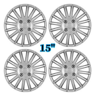 #ad 15quot; Set Of 4 Universal Wheel Rim Cover Hubcaps Snap On Car Truck SUV To R15 Tire $36.99
