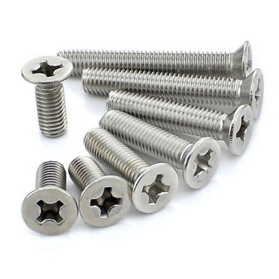 #ad 200PCS M1.6 M2 M3 M4 M6 Stainless Steel 304 Phillips Countersunk Flat Head Bolts $16.37