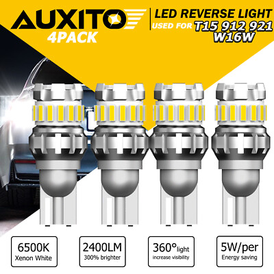 #ad 4X AUXITO Canbus 912 921 T15 W16W White LED Bulb For Car Backup Reverse Light $13.59
