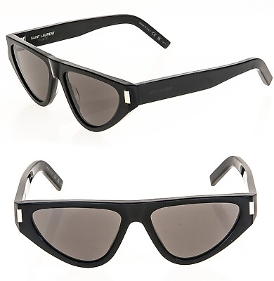 #ad SAINT LAURENT 468 YSL SL468 001 Black Bold Geometric Cat Unisex Style Sunglasses $270.00