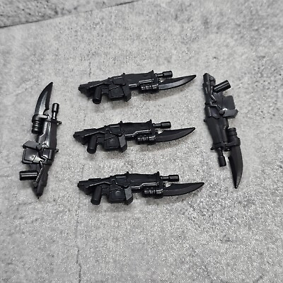 #ad 5pack SciFi 40k Assault Blaster Rifle w Bayonet Blocks for Minifigures A80205 $3.95