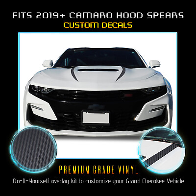 #ad #ad For 2019 Chevy Camaro Hood Spears Graphics Vinyl Decals Matte Carbon Fiber $18.30