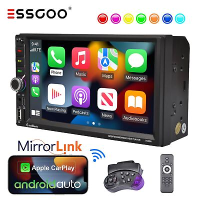 #ad 7quot; Double 2 DIN Wireless Apple Carplay Car Stereo Bluetooth Touch Screen Radio $54.95