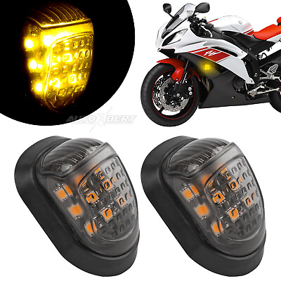 #ad Universal Pair 12V LED Motorcycle Turn Signal Light Flasher Piranha Indicators $12.59