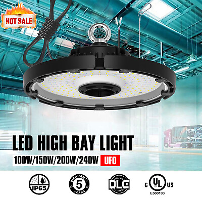#ad UFO LED High Bay Lights 100W 150W 200W 240W Led Warehouse Shop Light 5000K $66.46