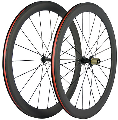 #ad 700C 50mm Carbon Wheels 25mm U Shape Clincher Carbon Wheelset Cycle Race Wheels $320.00