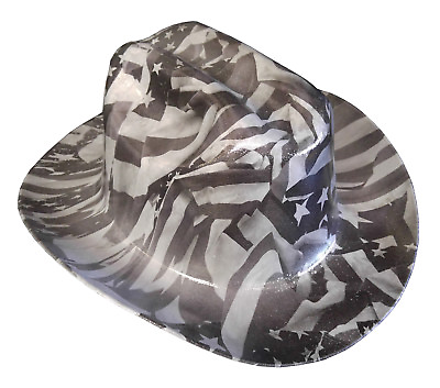 Custom Hard Hat Kimberly Clark Outlaw Grey Midnight American Flags $130.00