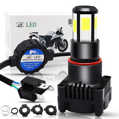 #ad H4 9003 COB LED Headlight 5000LM 25W White Hi Low Beam Motorcycle Fog Light Bulb $17.99