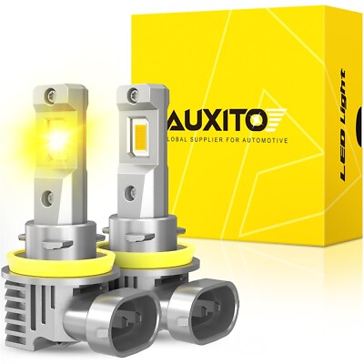 #ad AUXITO H11 H8 LED Headlight Fog Light Bulbs Kit 3000K Golden Yellow Hi Low Beam $26.59