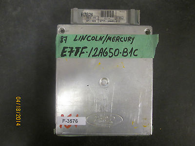 1987 87 LINCOLN MERCURY ECU # E7TF 12A650 B1C F 3576 $20.00