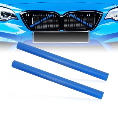 #ad 2X Blue Car Front V Brace Grill Trim Strips Cover for BMW 1 2 3 4 Series F20 F30 $13.99