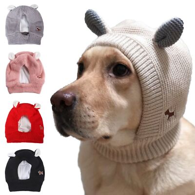 #ad Dog Pet Winter Knitted Cute Hat Ear Muffs Covers Puppy Warm Cap For M L Dog $10.02