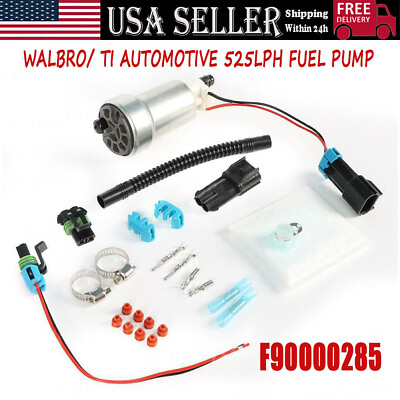 For GENUINE WALBRO TI F90000285 525LPH HELLCAT E85 Fuel Pump400 1168Install Kit $75.99