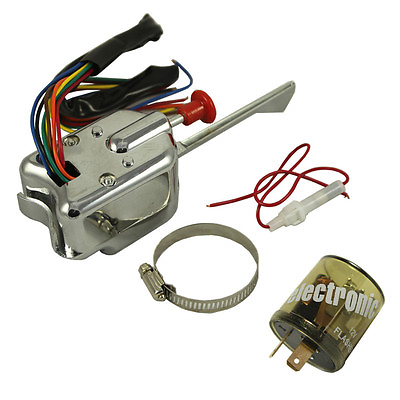 #ad Chrome 12V Universal Rat Hot Rod Turn Signal Switch For FORD GM With Flasher US $15.59