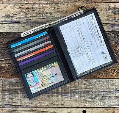 #ad Men#x27;s Genuine Leather Bifold Wallet Hipster Credit Card ID Holder RFID Blocking $14.64