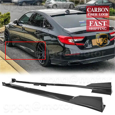 #ad Carbon For Honda Accord 4DR 2018 22 JDM MD Style Side Skirts Splitter Extension $83.99