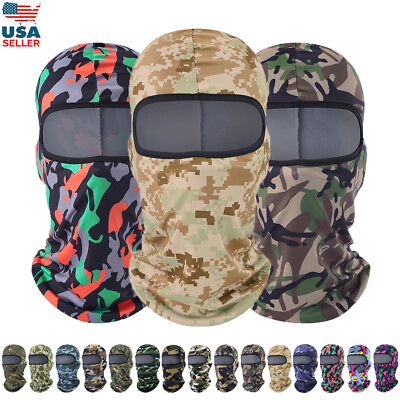 #ad Balaclava Camouflage Full Face Mask for Outdoor Tactical Riding Motorcycle Hood $5.99