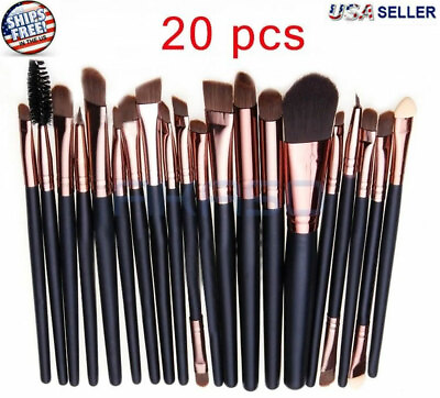 #ad 20pcs Makeup BRUSHES Kit Set Powder Foundation Eyeshadow Eyeliner Lip Brush NEW $5.99