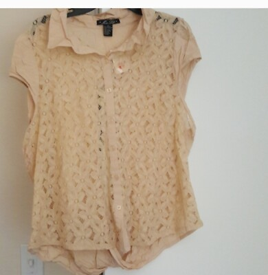 #ad Women#x27;s TOP BLOUSE. Size 3x plus.L XL 2X can wear.Lace material. See through $12.00