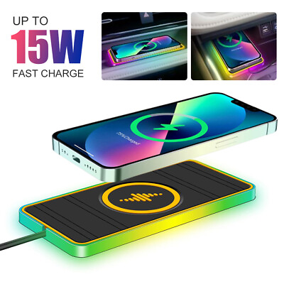 #ad Car Wireless Charger 15W Fast Charger Non Slip Charging Pad for iPhone Samsung $14.77
