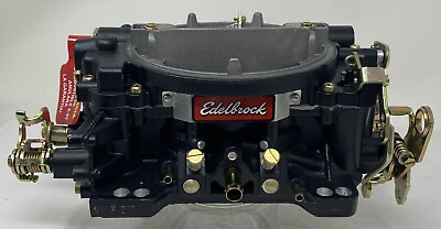 #ad quot;Like Newquot; Edelbrock Carburetor 600 CFM Manual Choke # 14053 Black Finish $319.95