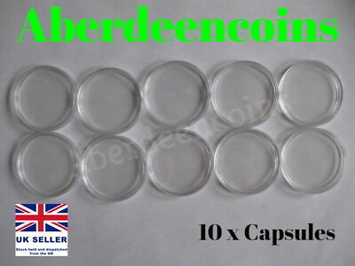 #ad 10 x 18mm Clear Coin Capsules Holders Suitable for small 1 2p and small 5p coins GBP 4.45