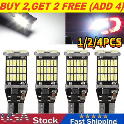 #ad 4X T15 921 912 LED Reverse Backup Light Bulbs W16W 916 6000K Super Bright White $7.89